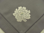 Napkin with Rose, light grey